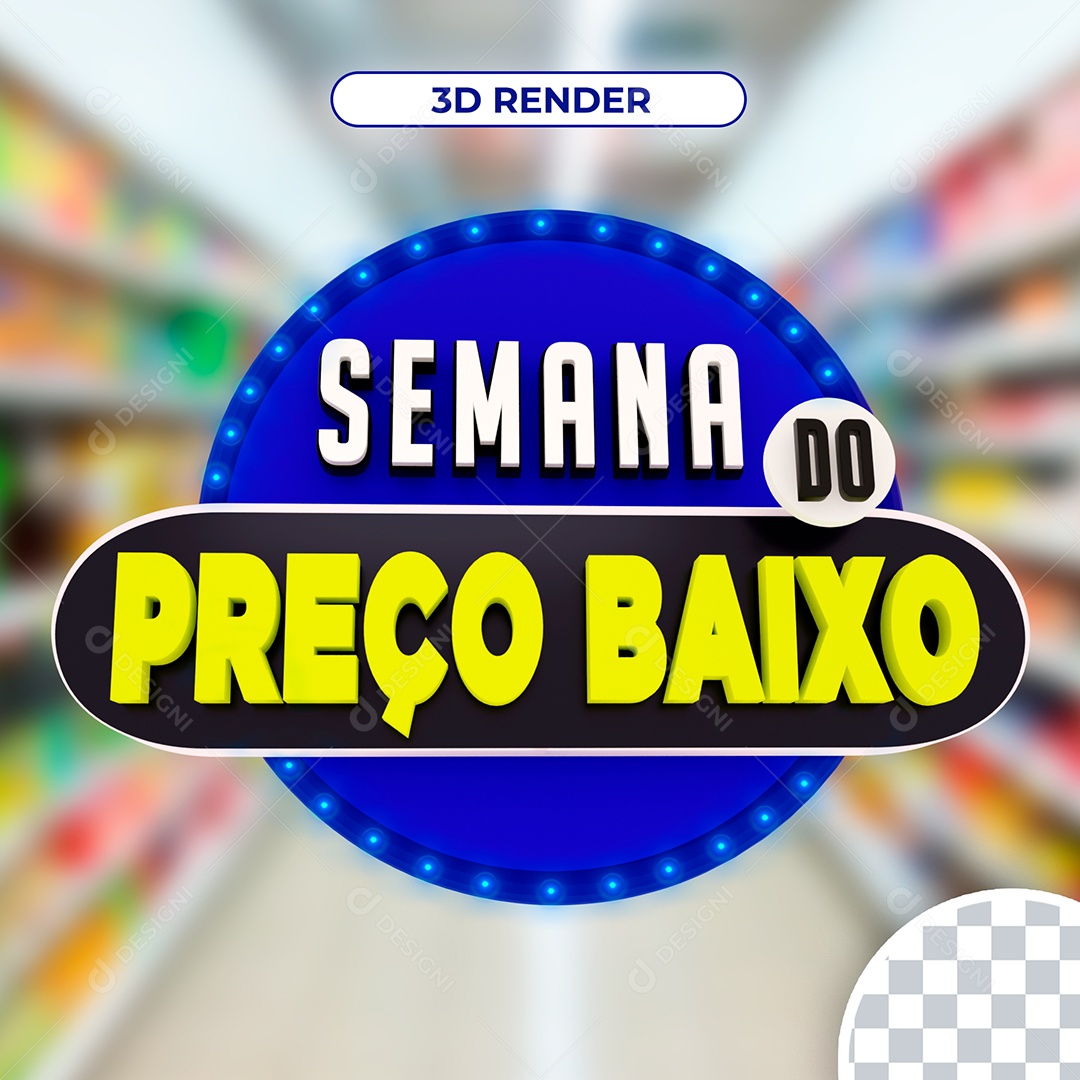 Selo 3D Para Composição Semana do Preço Baixo PSD