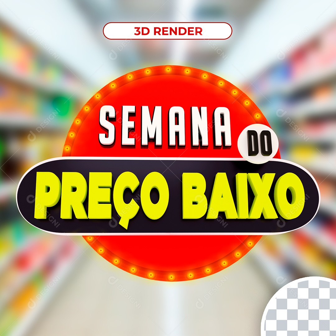 Selo 3D Para Composição Semana do Preço Baixo PSD