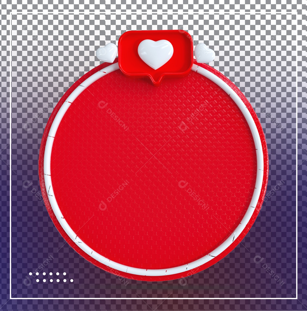 Elemento 3D Caixa De Texto Vermelho E Branco Like Vermelho Coração Meio  PSD