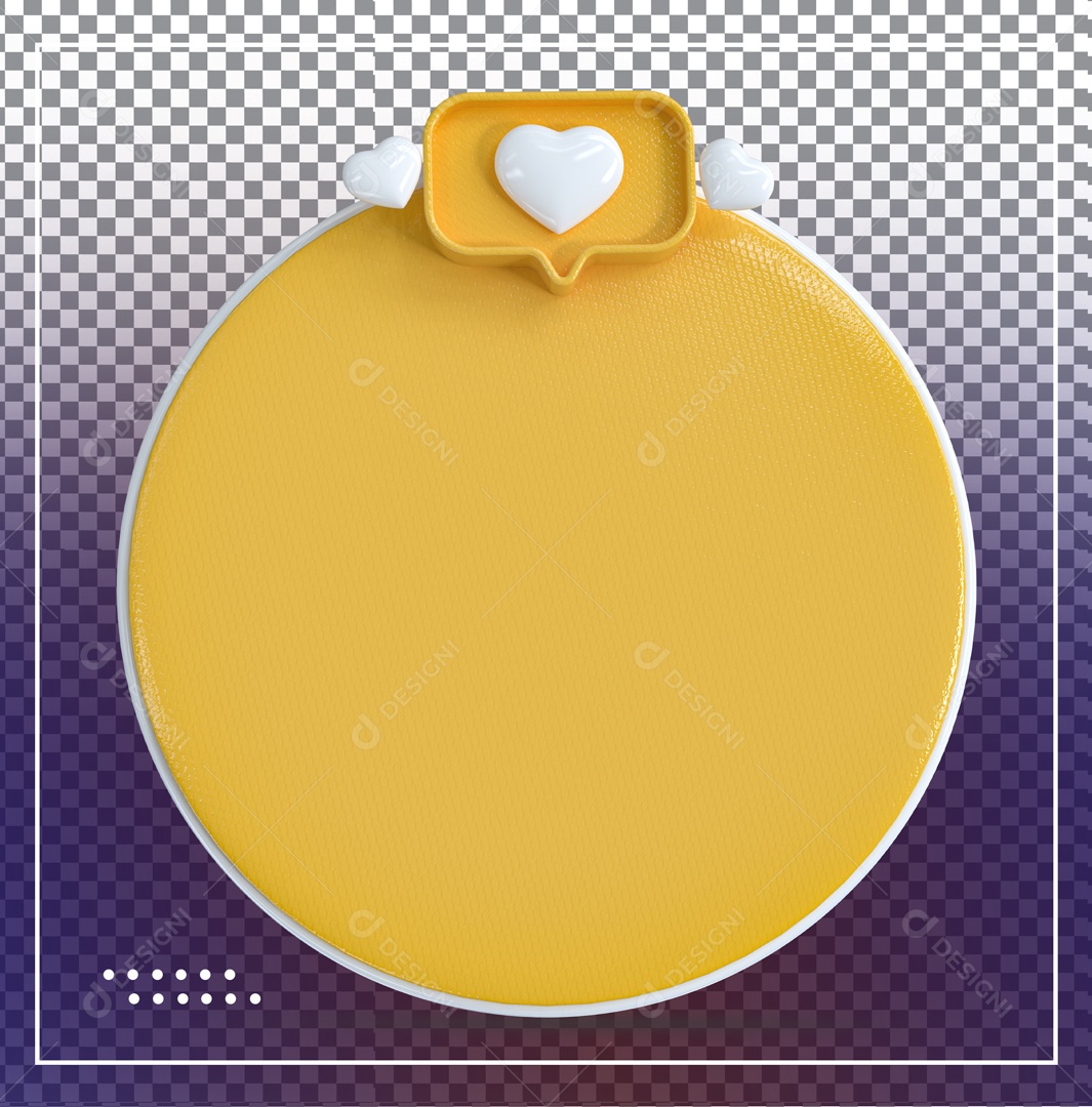 Elemento 3D Caixa De Texto Marrom E Branco Like Marrom Coração Meio PSD