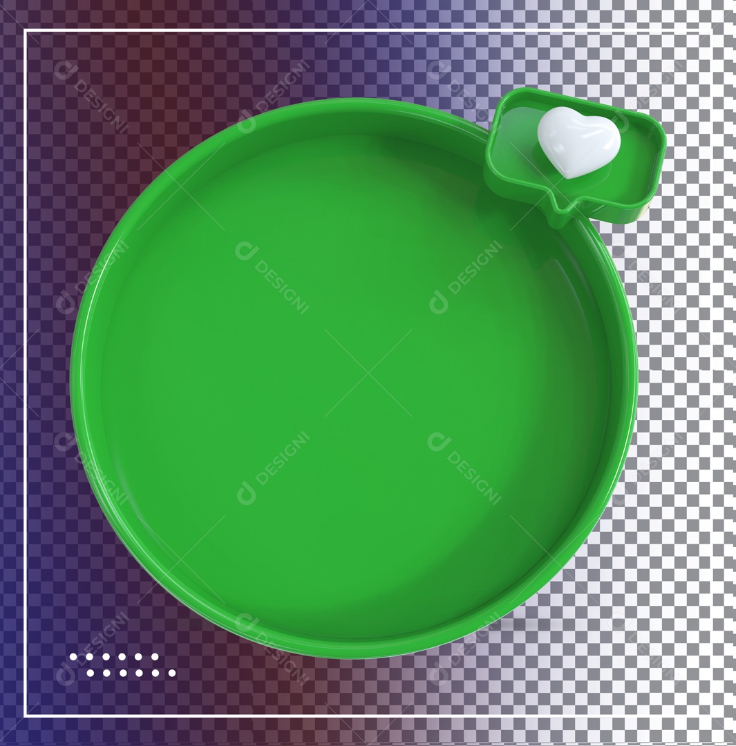Elemento 3D Caixa De Texto Verde Like Verde Coração PSD
