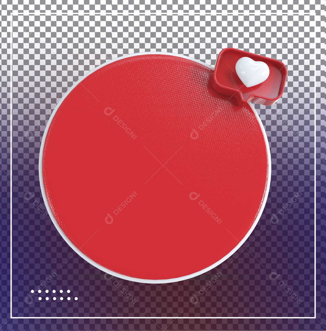 Elemento 3D Caixa De Texto Vermelho E Branco Like Vermelho Coração PSD