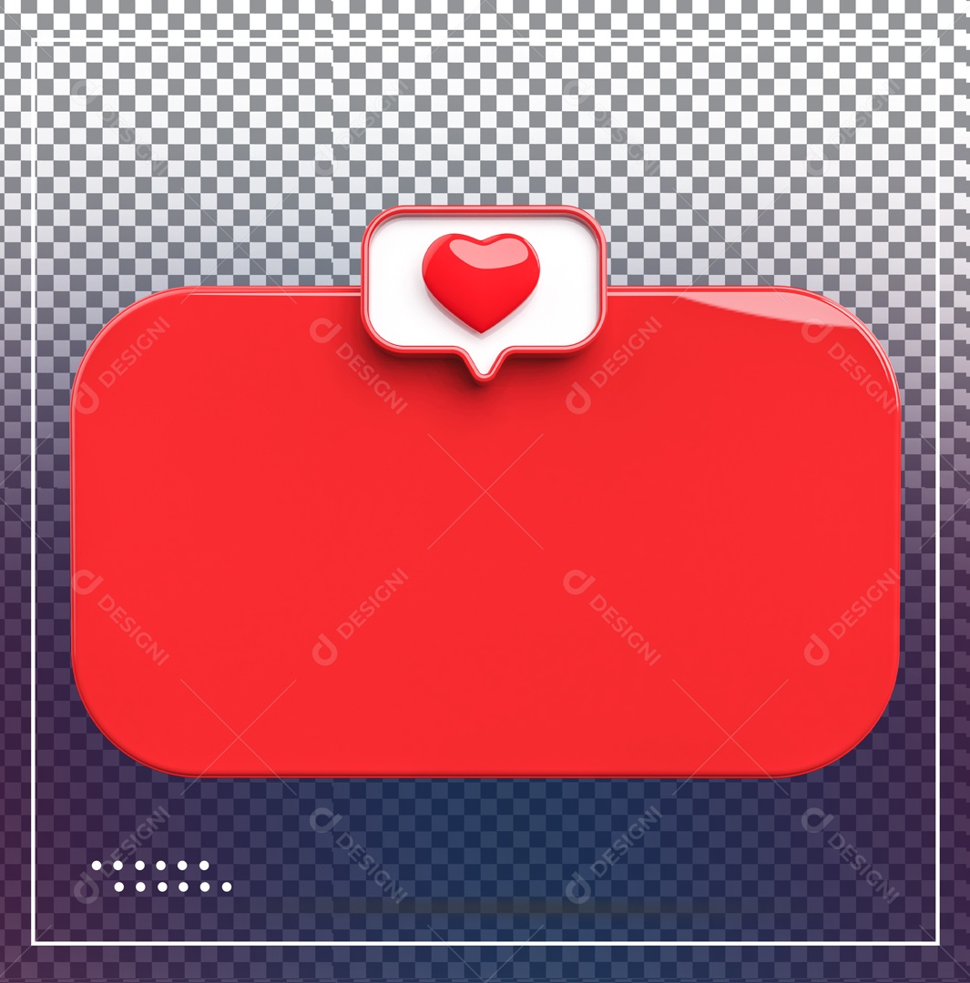 Caixa De Mensagem Vermelho Like Vermelho Coração Elemento 3D PSD