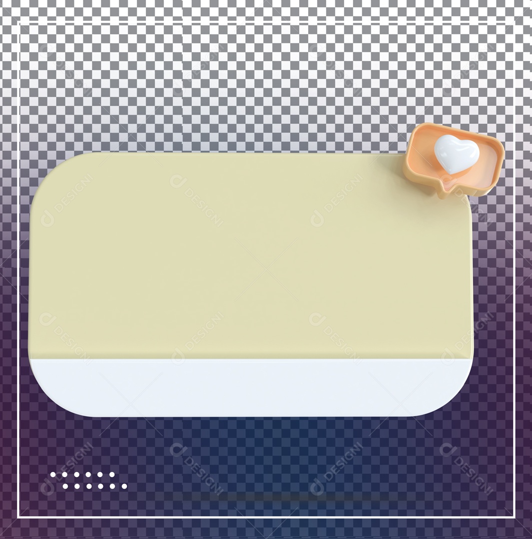 Caixa De Mensagem Clara Emoji Rosa Coração Elemento 3D PSD