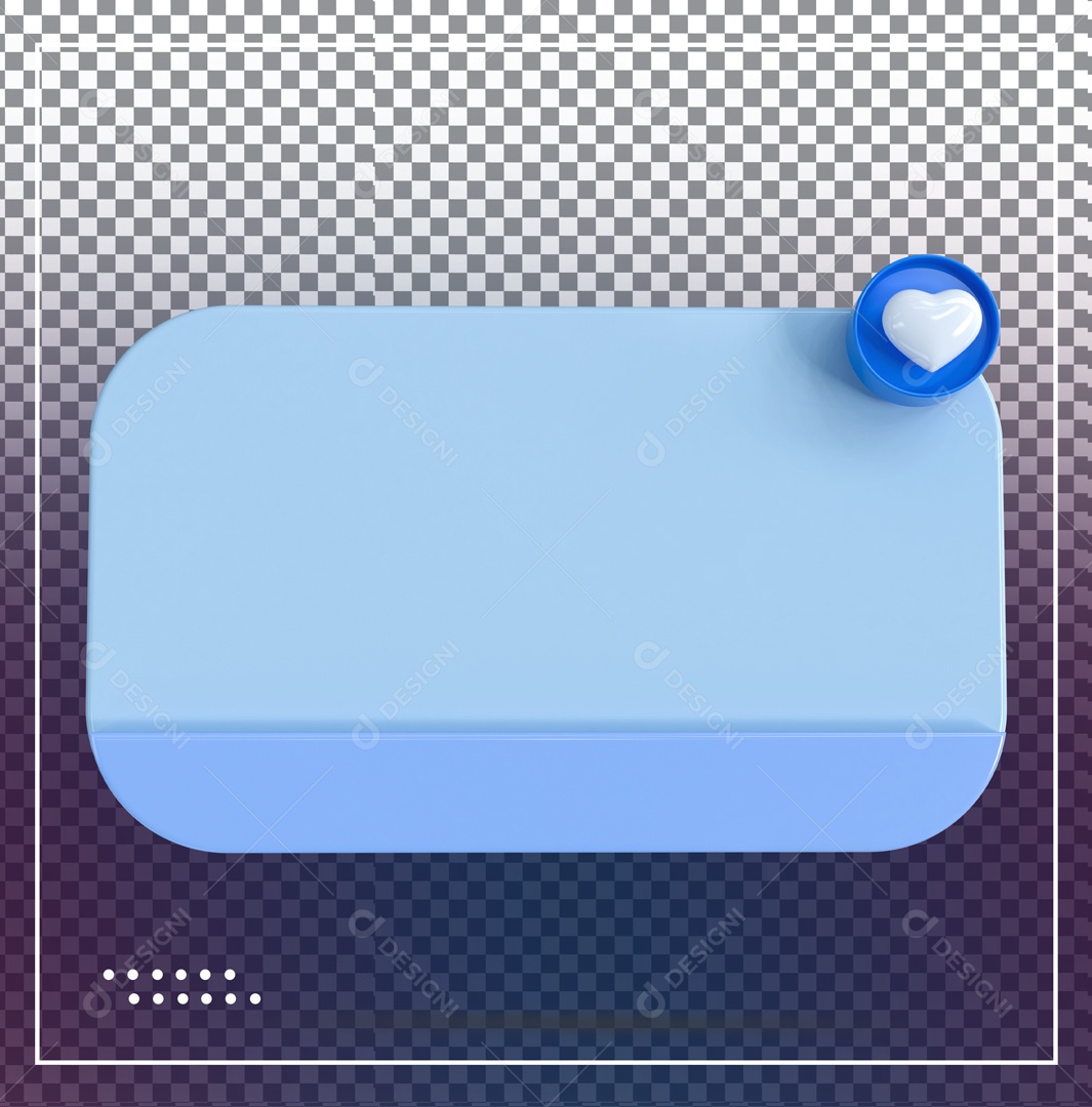 Caixa De Mensagem Azul Emoji Azul Coração Elemento 3D PSD