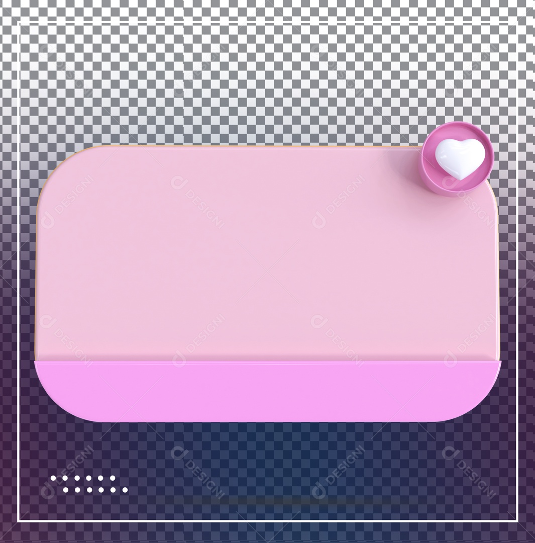 Caixa De Mensagem Rosa Emoji Rosa Coração Elemento 3D PSD