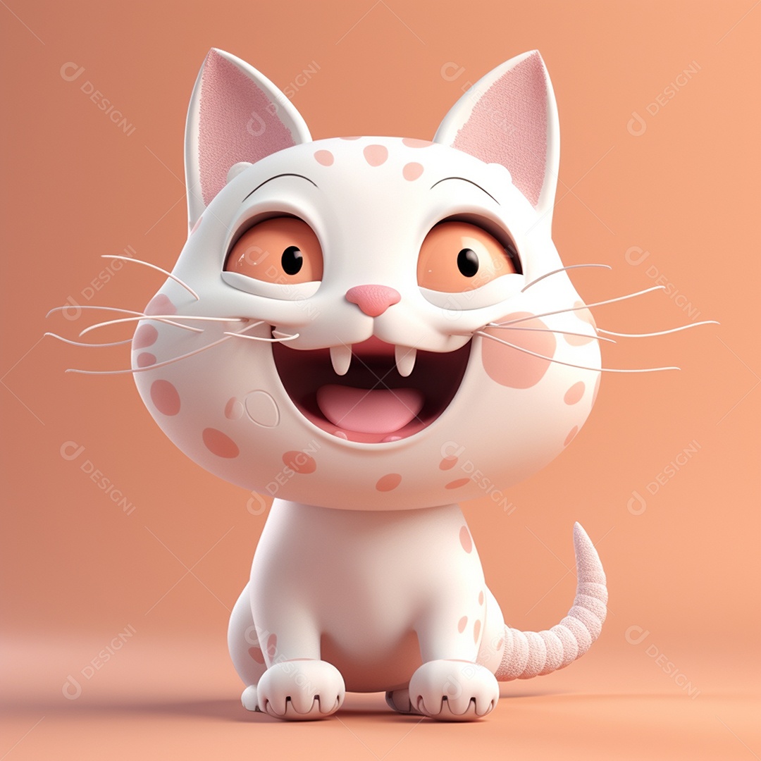 Gato de desenho animado engraçado e fofo