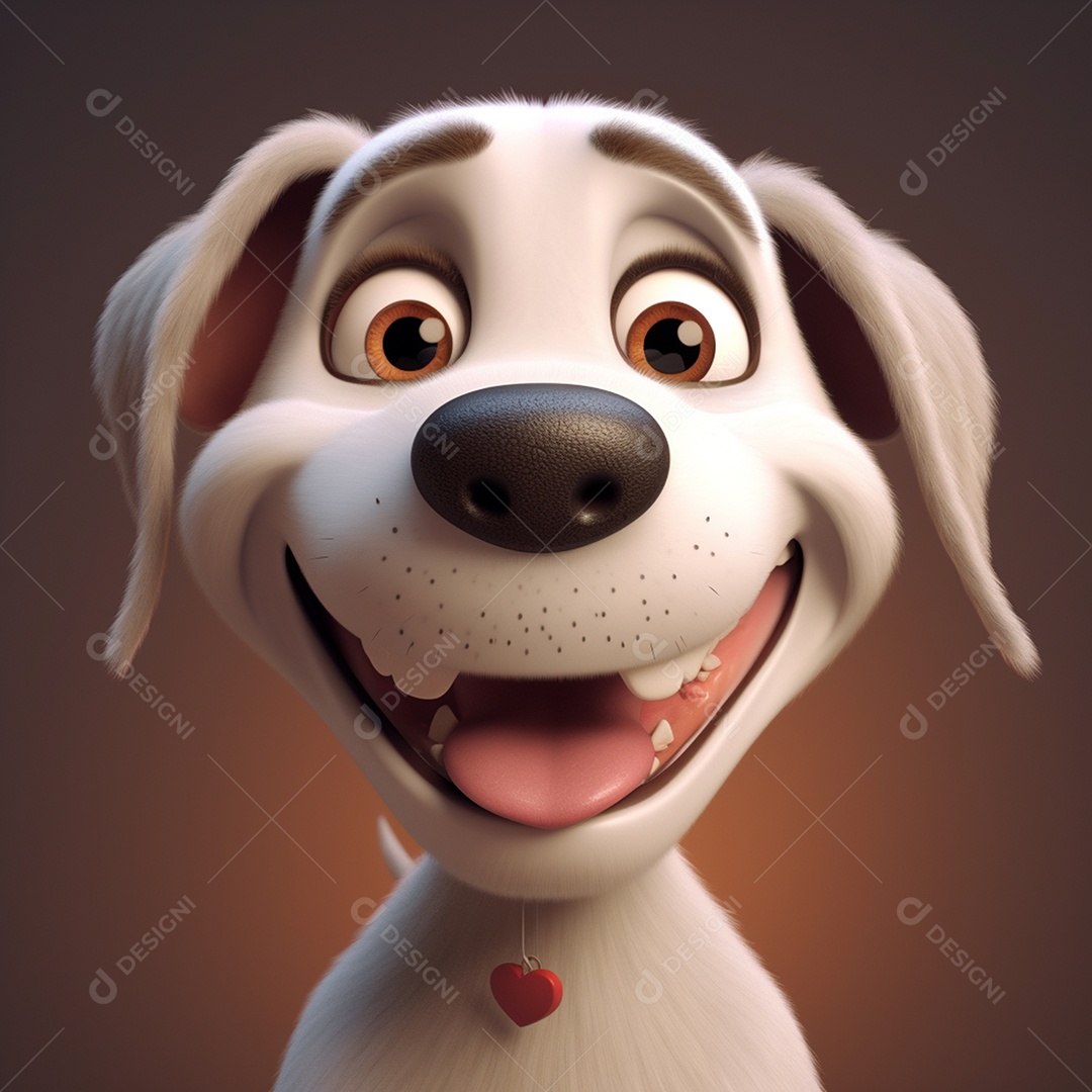 Cachorro de desenho animado fofo e engraçado