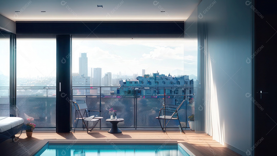 Cômodo decorado de um apartamento.