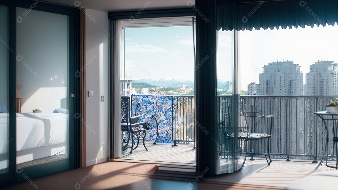 Cômodo decorado de um apartamento.