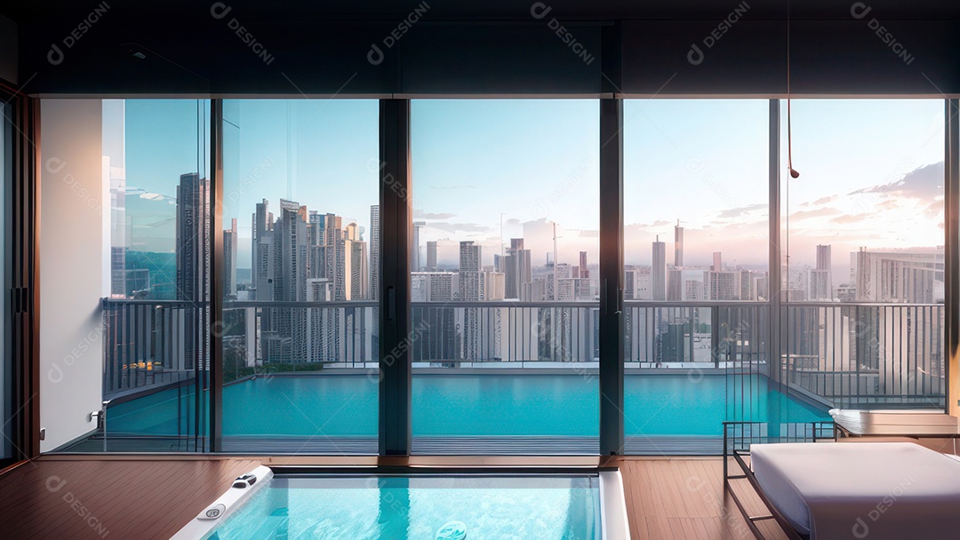 Cômodo decorado de um apartamento.