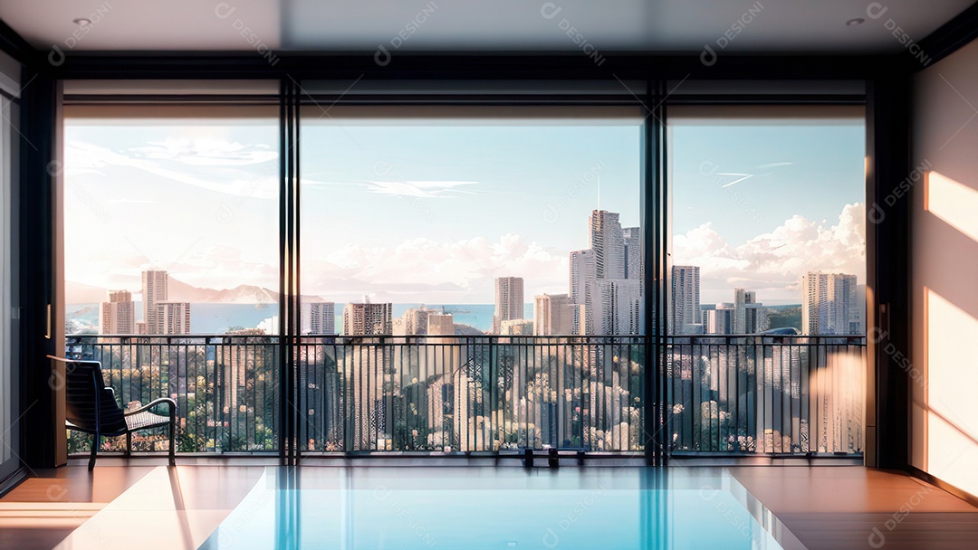 Cômodo decorado de um apartamento.