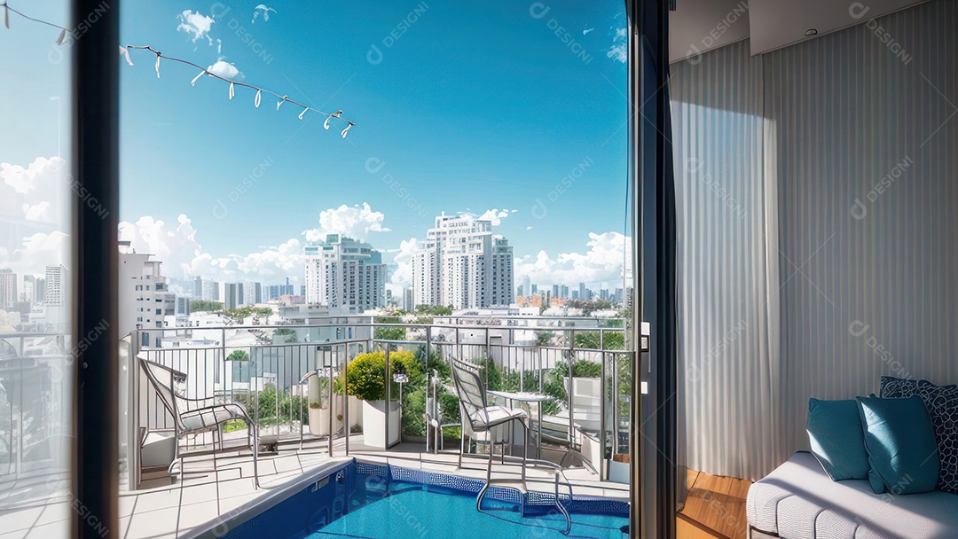 Cômodo decorado de um apartamento.