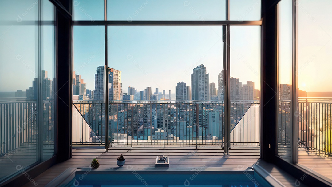 Cômodo decorado de um apartamento.