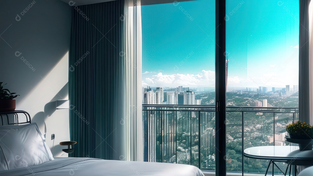 Cômodo decorado de um apartamento.