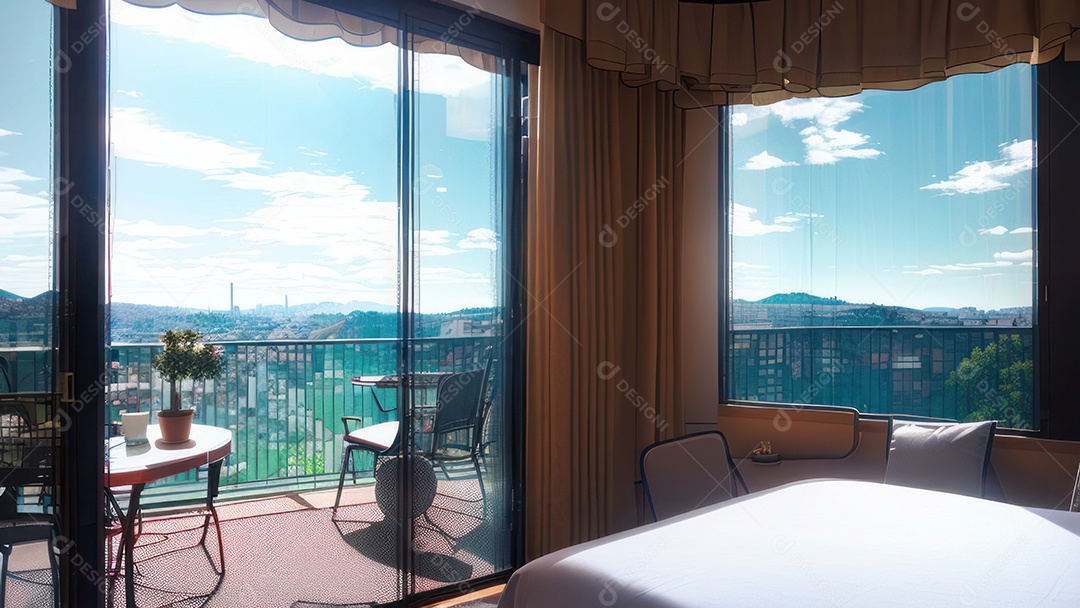 Cômodo decorado de um apartamento.