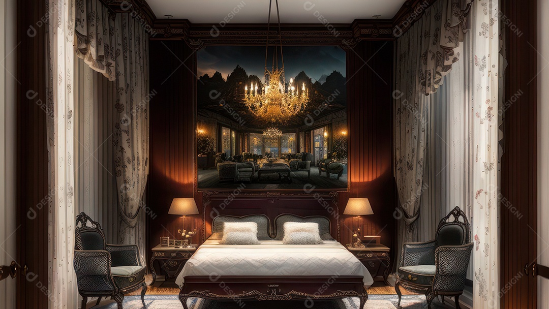 Cômodo decorado de um apartamento.