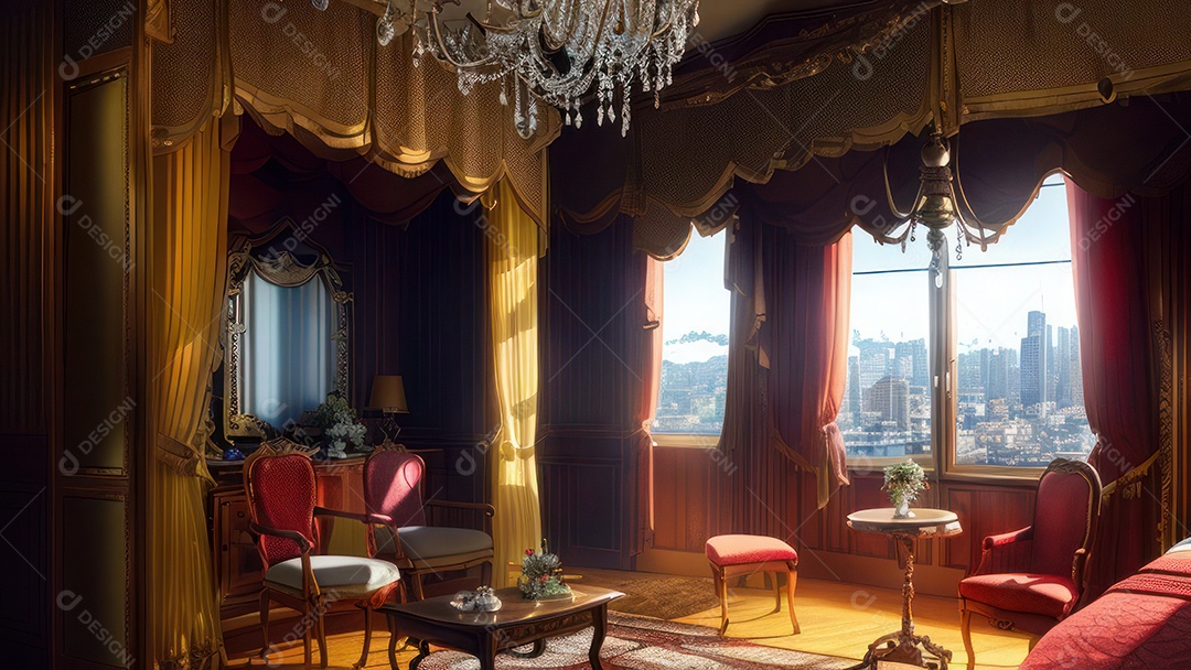 Cômodo decorado de um apartamento.