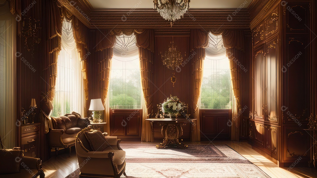 Cômodo decorado de um apartamento.