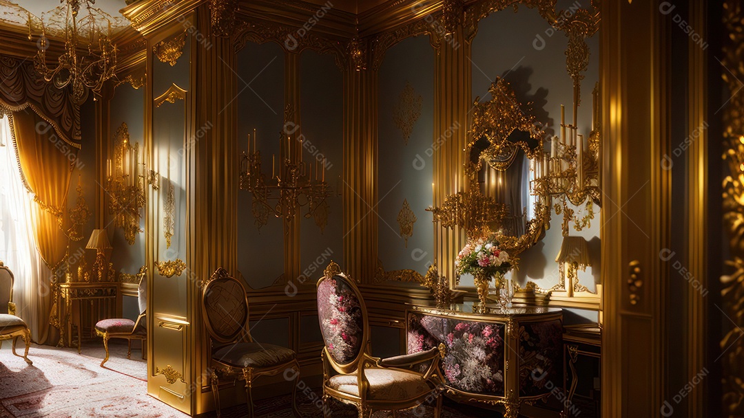 Cômodo decorado de um apartamento.