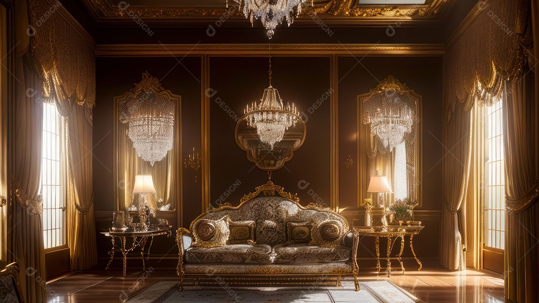 Cômodo decorado de um apartamento.