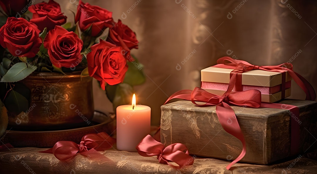 Mesa de jantar a luzes de velas