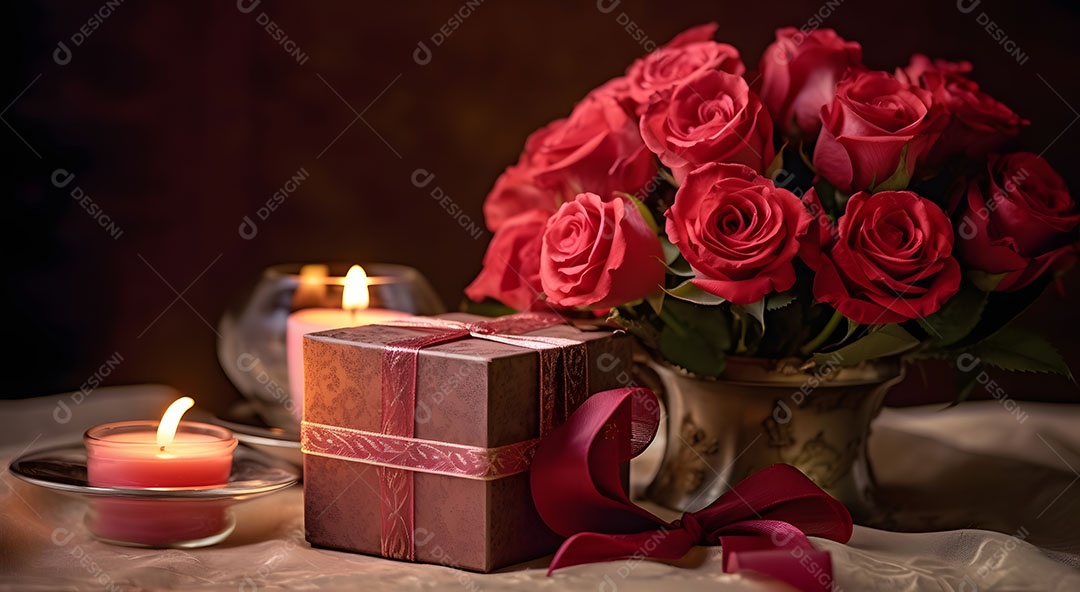 Mesa de jantar a luzes de velas