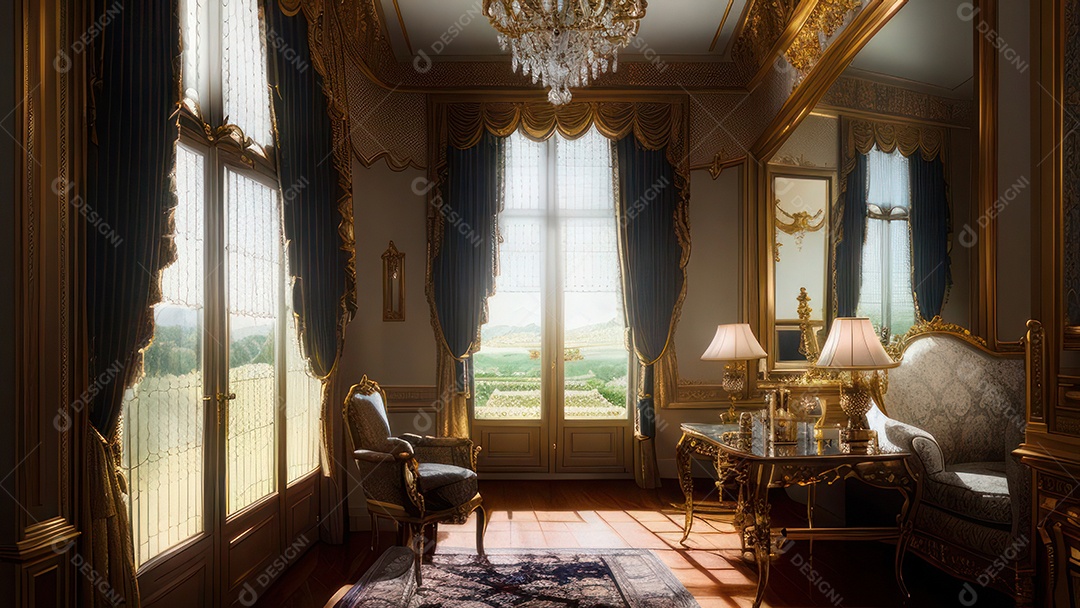 Cômodo decorado de um apartamento.