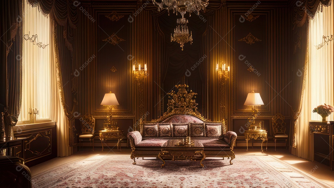 Cômodo decorado de um apartamento.