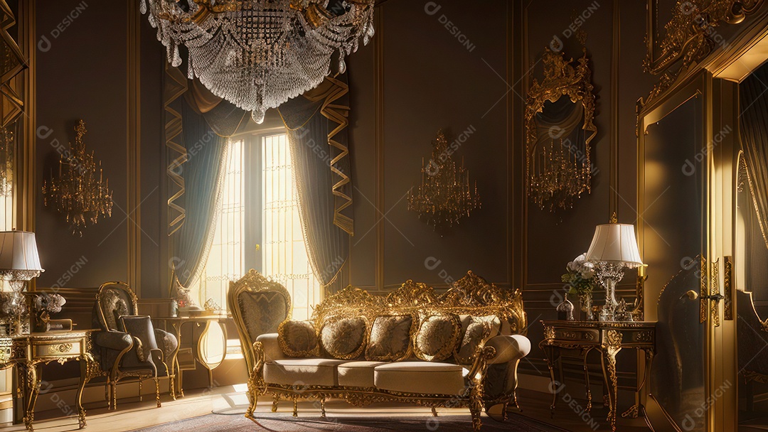 Cômodo decorado de um apartamento.