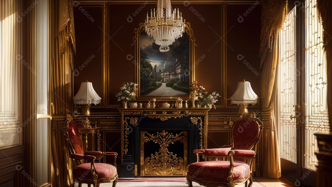 Cômodo decorado de um apartamento.