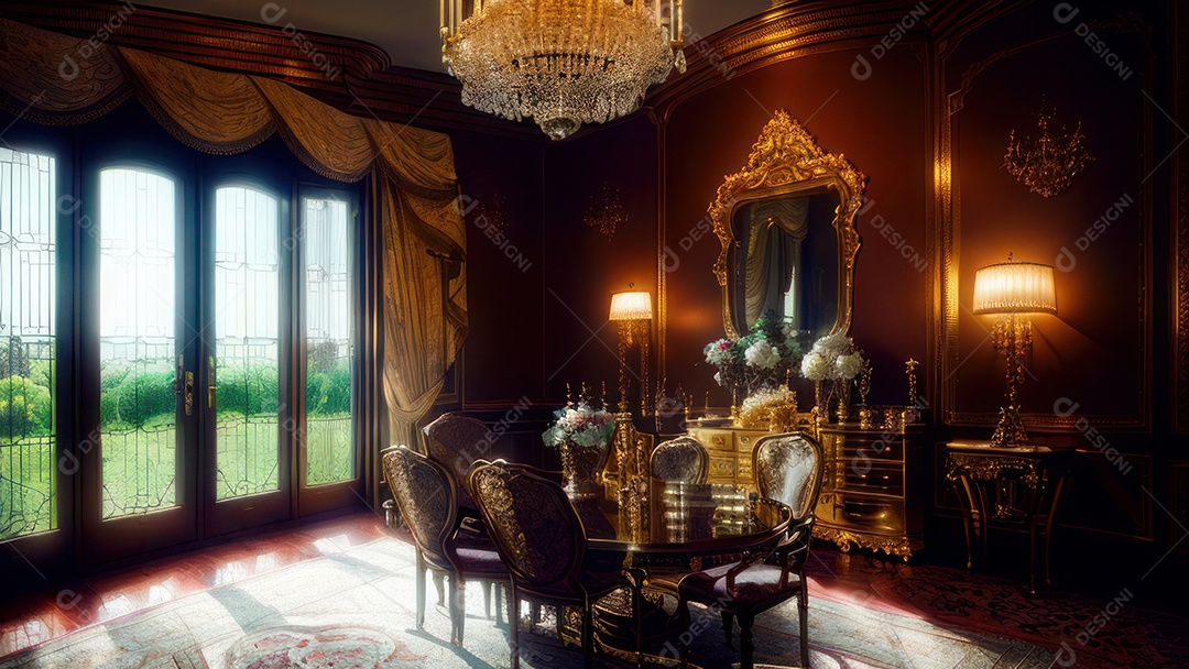 Cômodo decorado de um apartamento.