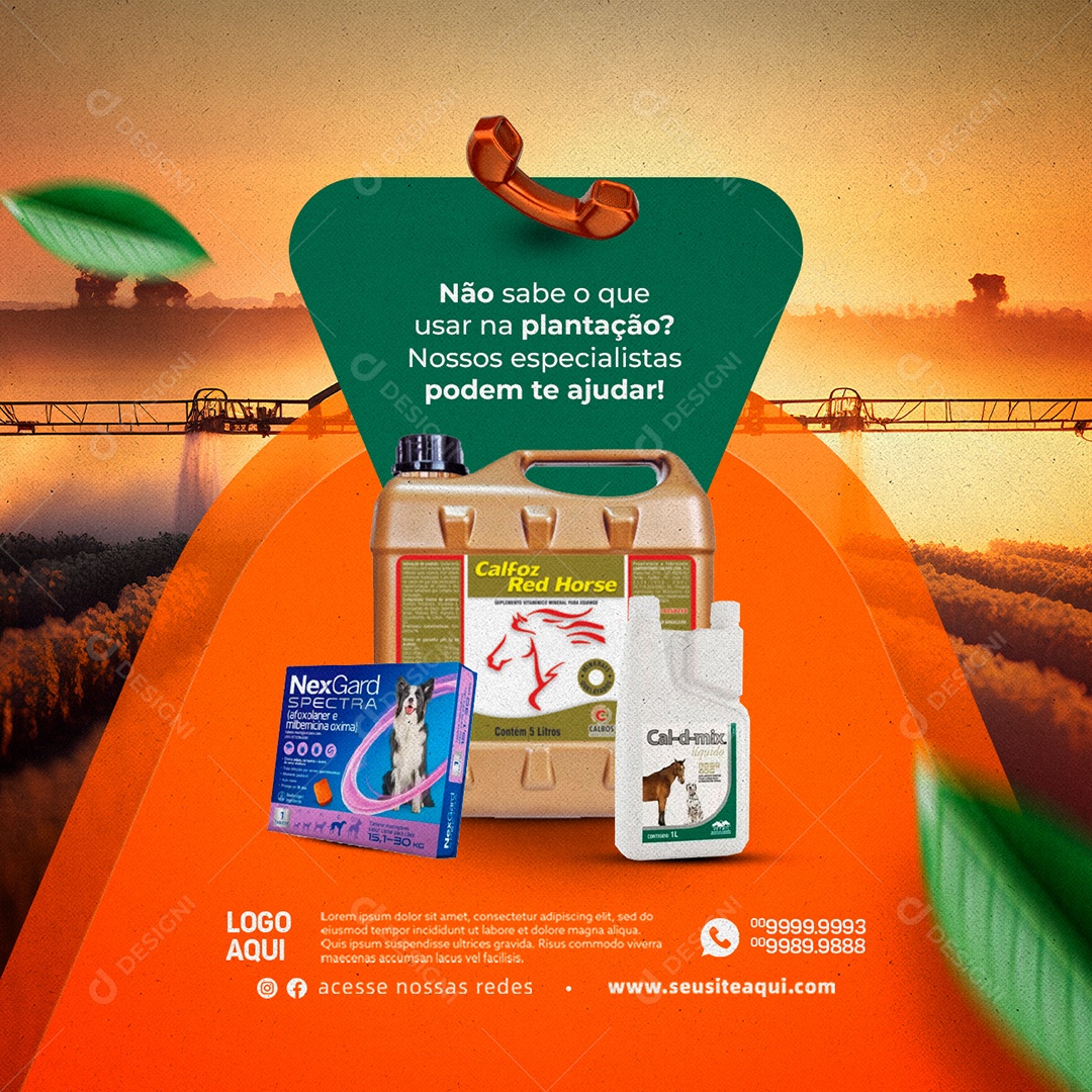 Não Sabe O Que Usar Na Plantação Produtos Agropecuários Social Media PSD Editável