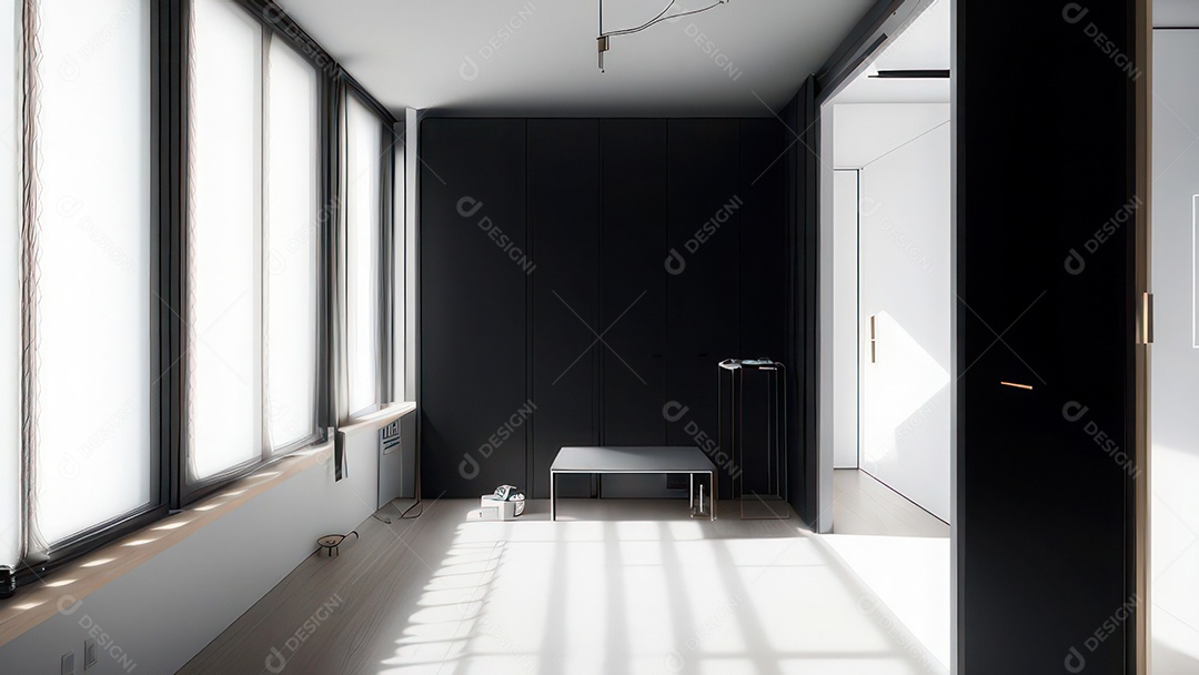 Cômodo decorado de um apartamento.