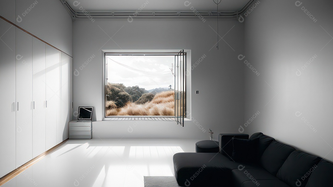 Cômodo decorado de um apartamento.