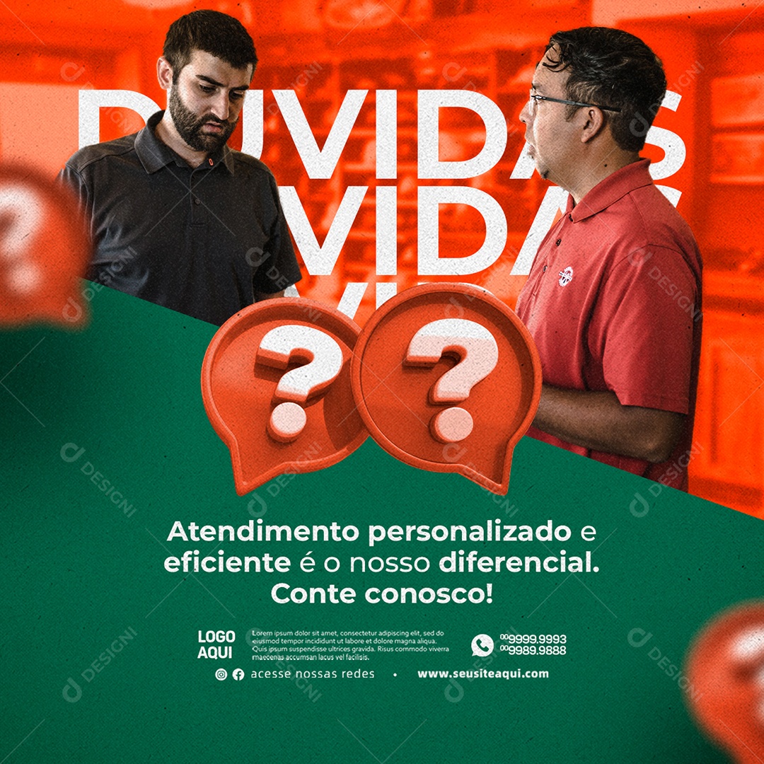 Dividas Atendimento Personalizado e Eficiente é o Nosso Diferencial Produtos Agropecuário Social Media PSD Editável