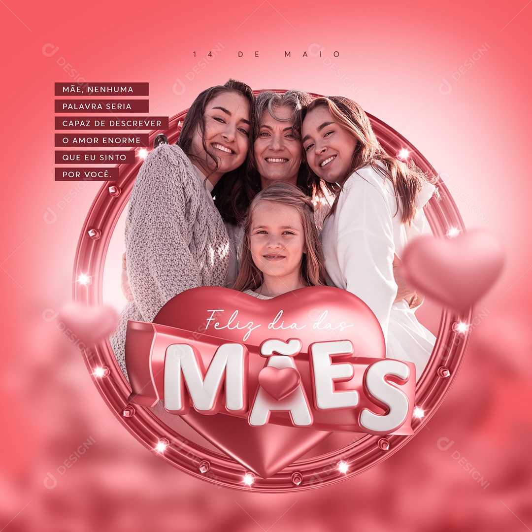 Feliz Dia Das Mães 14 de Maio Social Media PSD Editável