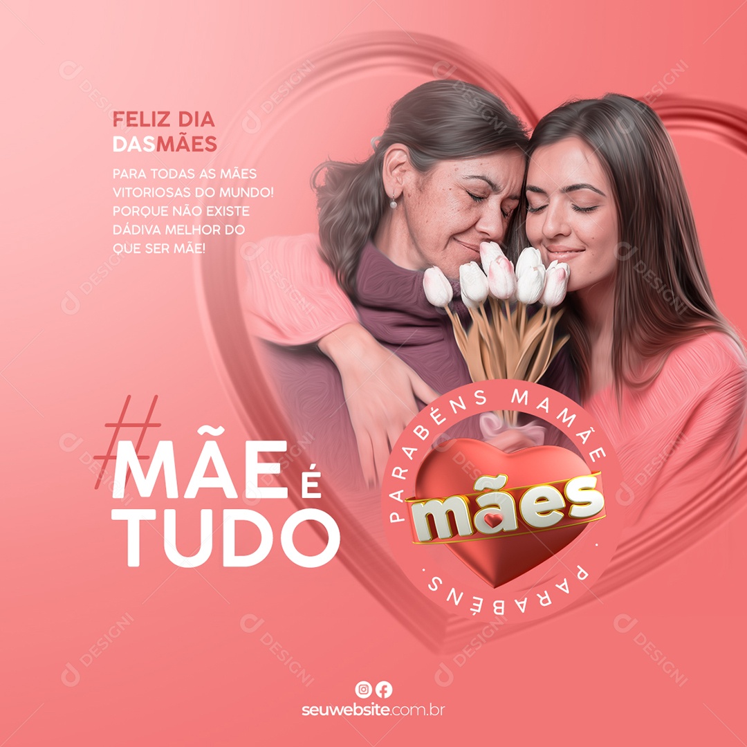 Feliz Dia Das Mães 14 de Maio Social Media PSD Editável