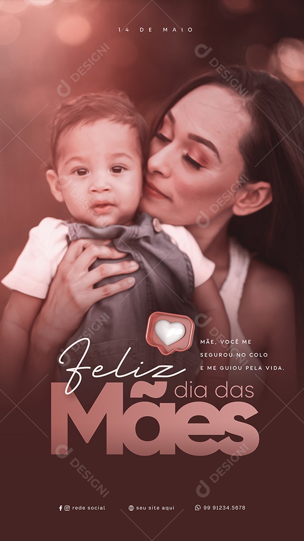 Story Feliz Dia Das Mães 14 de Maio Social Media PSD Editável