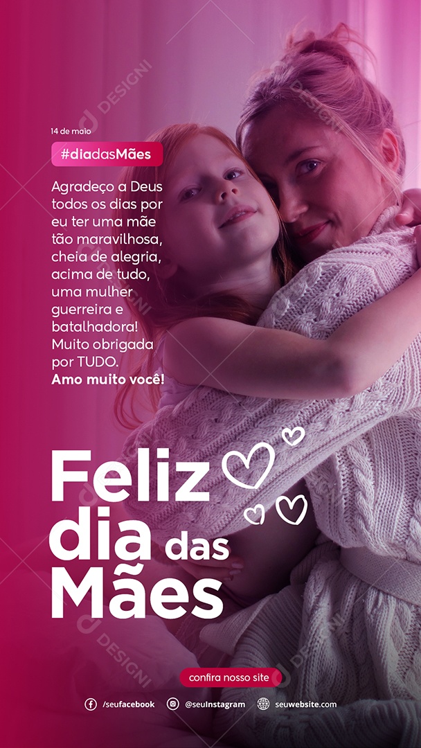 Story Feliz Dia Das Mães 14 de Maio Social Media PSD Editável