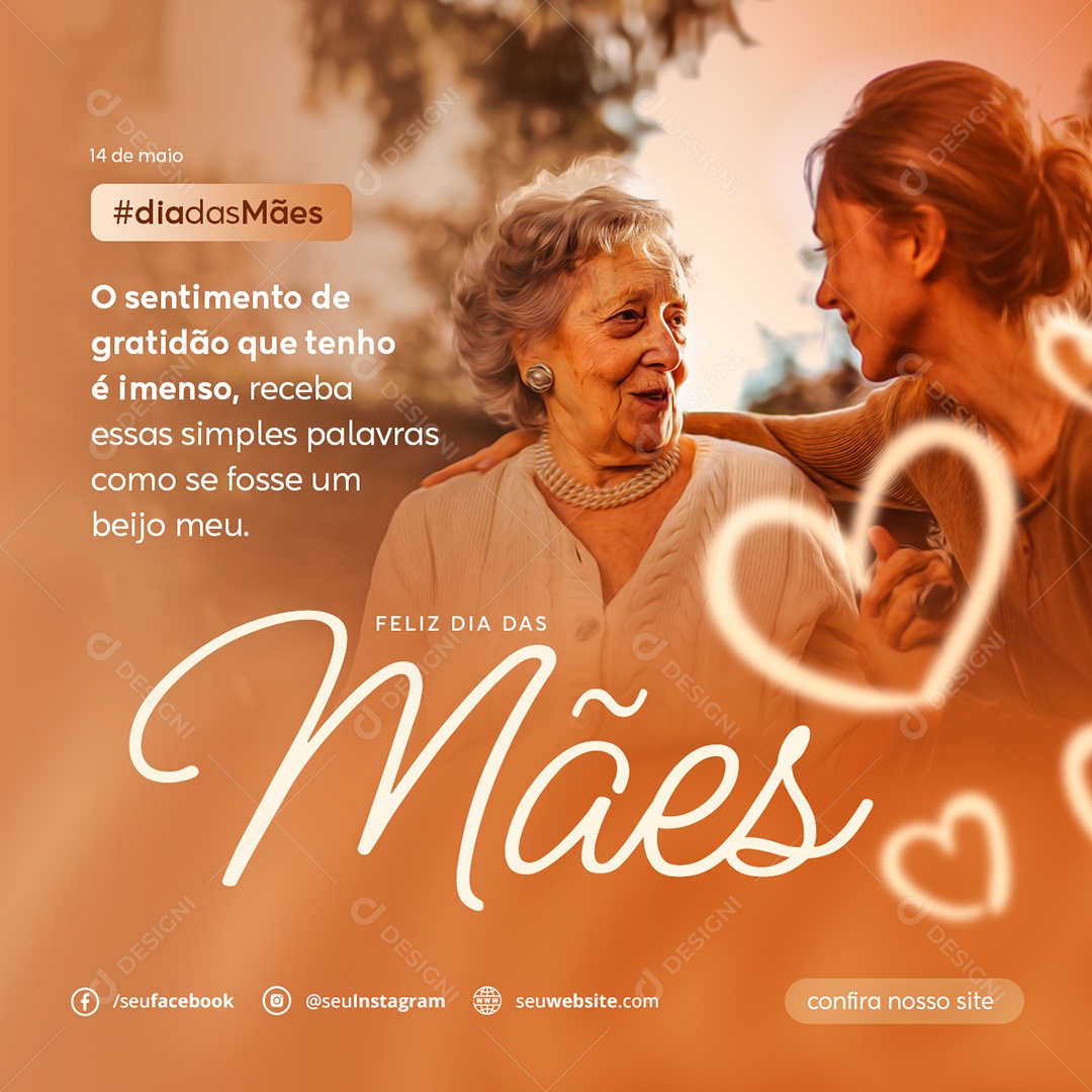 Feliz Dia Das Mães 14 de Maio Social Media PSD Editável