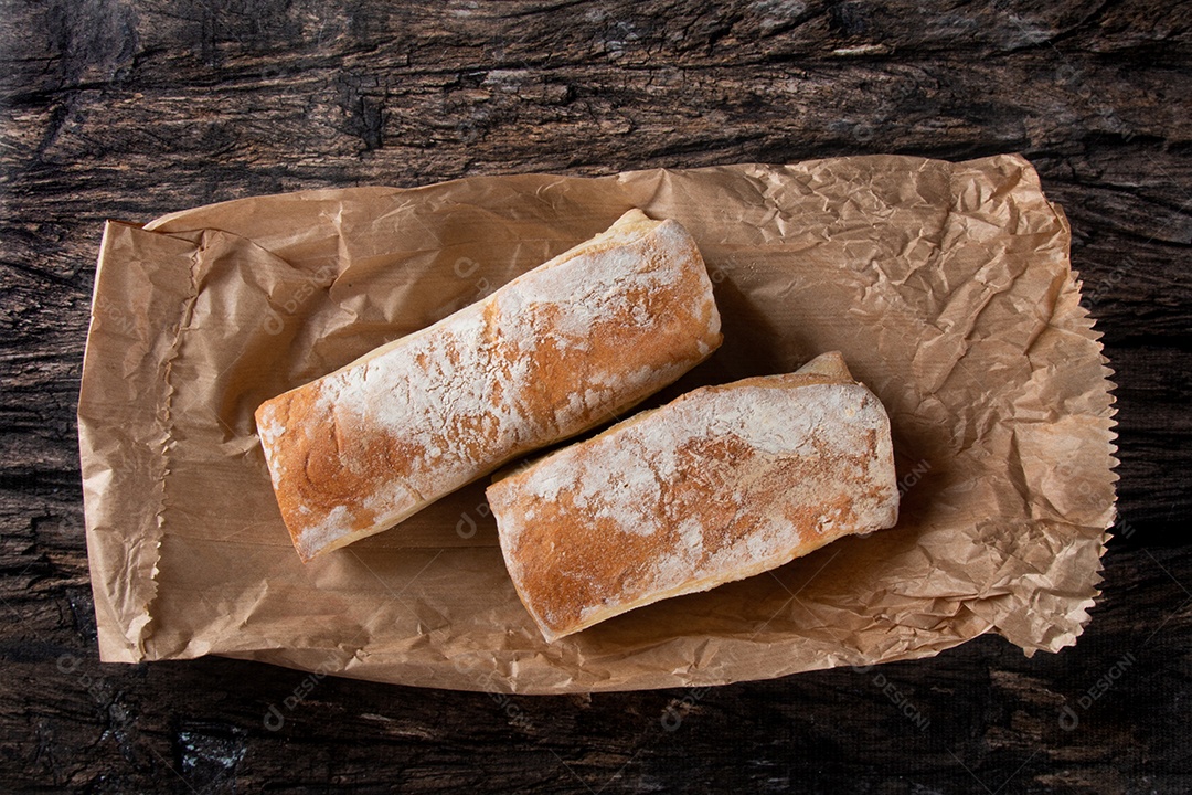 Textura rústica de pão de fermento caseiro fresco