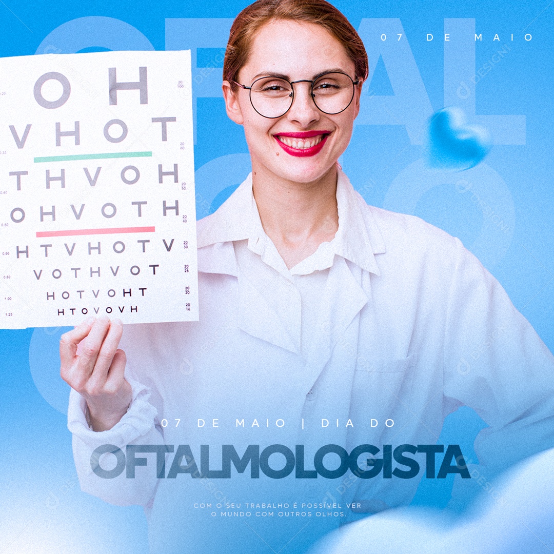 Dia do Medico Oftalmologista 7 de Maio Social Media PSD Editável