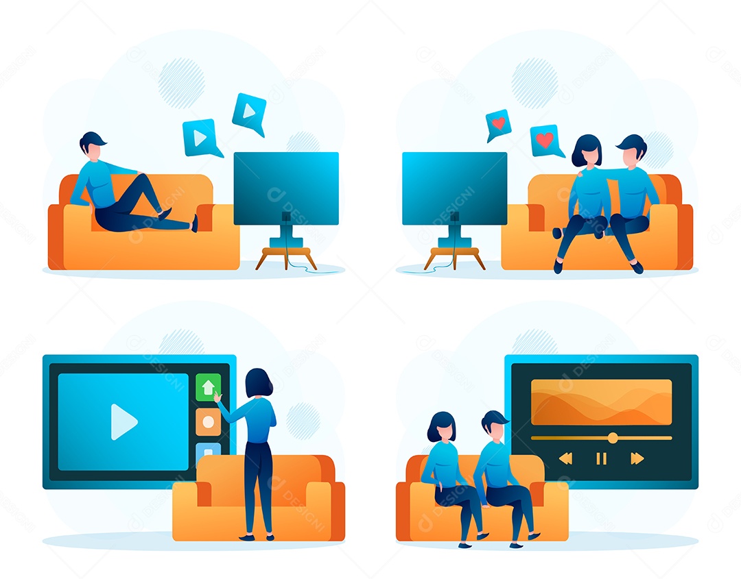 Desenho De Conceito De Vapor Ao Vivo De Mídia. Ilustração Vetorial EPS