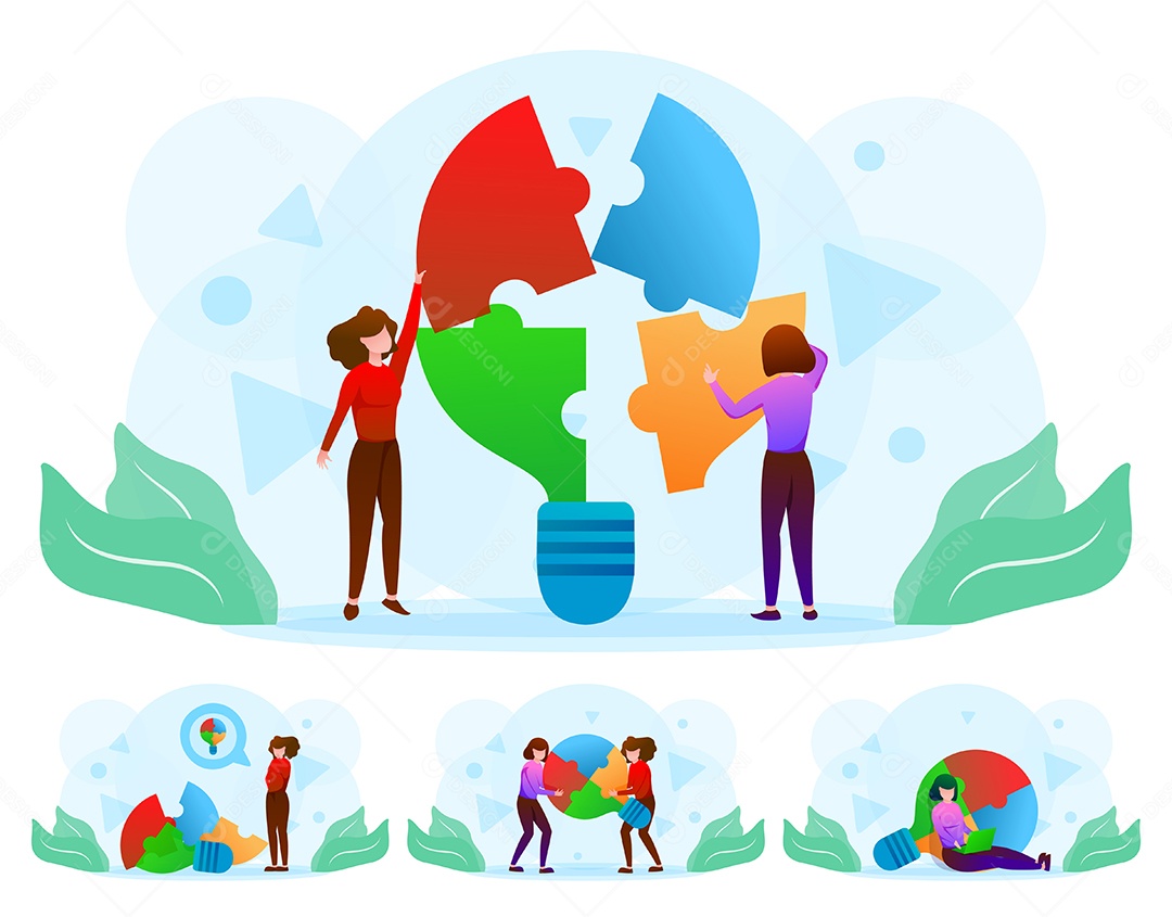 Desenho De Conceito De Trabalho Em Equipe Ilustração Vetorial EPS