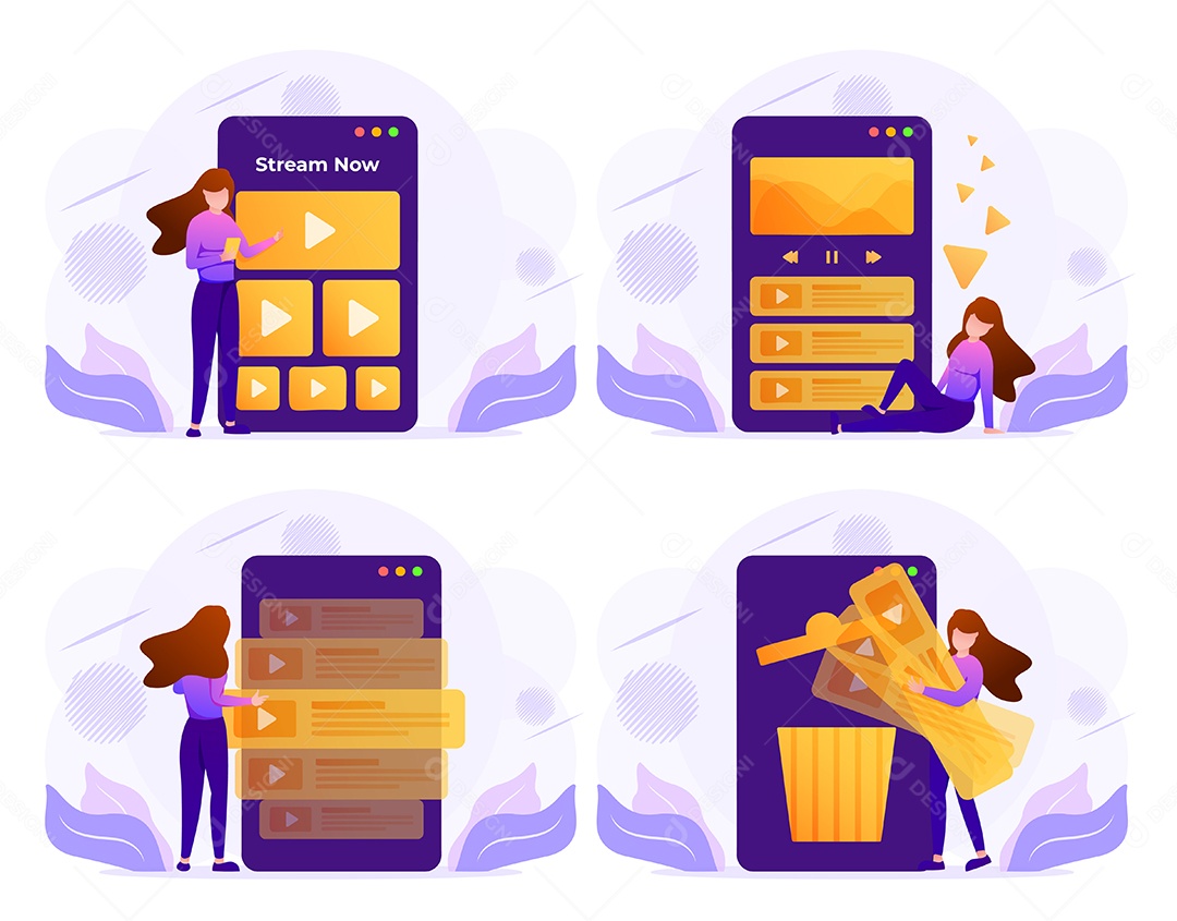 Desenho De Conceito De Vapor Ao Vivo De Mídia llustração Vetorial EPS