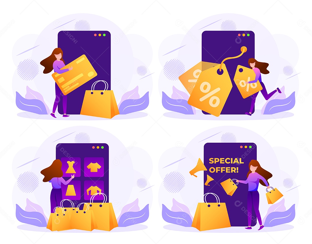 Desenho De Transação On-line De Pagamentos Ilustração Vetorial EPS