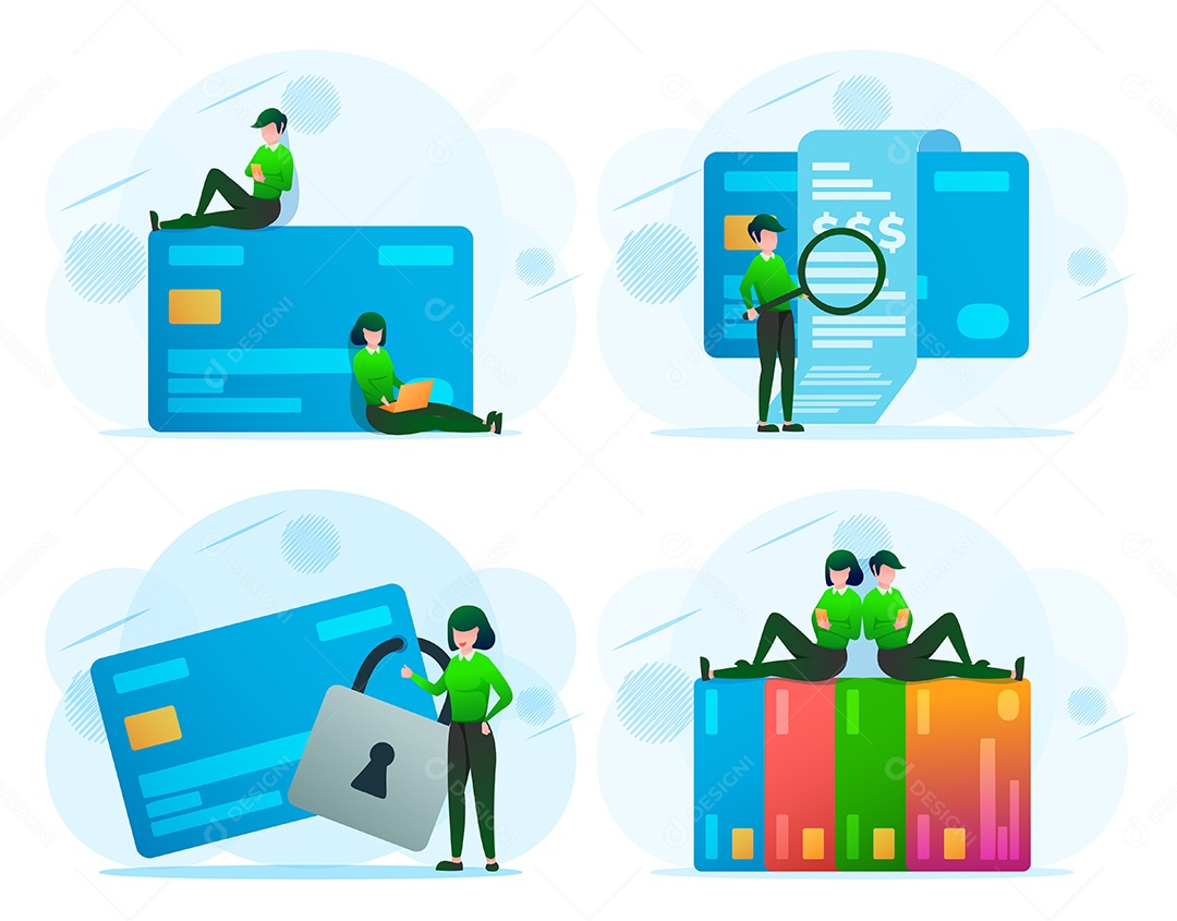 Desenho De Transação On-Line De Pagamentos Ilustração Vetorial EPS