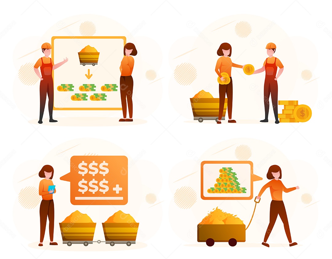 Desenho De Marketing Digital. Ilustração Vetorial EPS