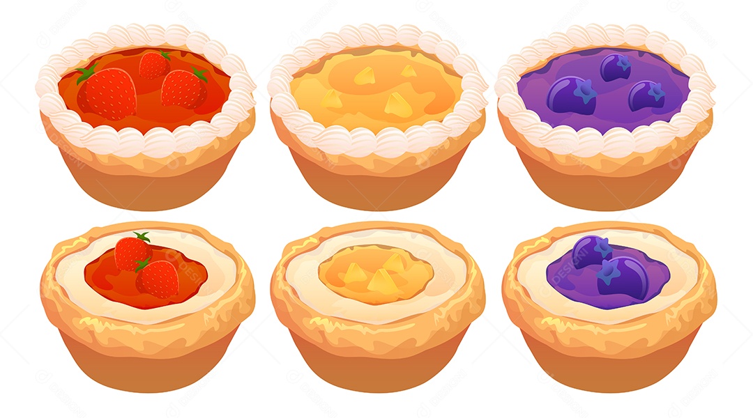 Desenho De Tortas Ilustração Vetorial EPS